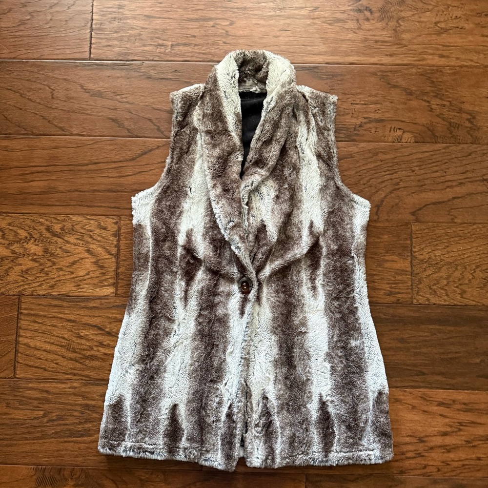 Vine Street Faux Fur Vest‎ Made in USA Size M Statement Layer